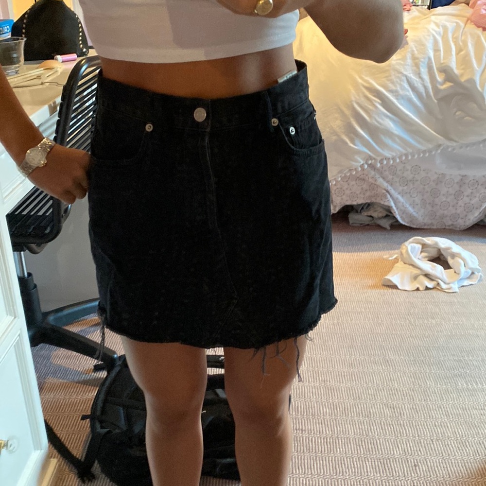 Agolde black denim skirt